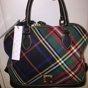 Dooney & Bourke Zip Zip Tartan Plaid Satchel Purse
